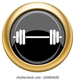Weightlifting icon. Internet button on white  background. EPS10 Vector.
