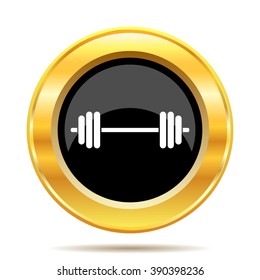Weightlifting icon. Internet button on white background. EPS10 vector.
