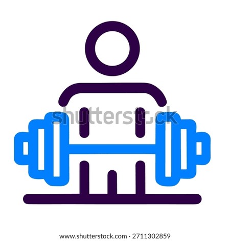 Weightlifting icon. A linear vector illustration of weightlifting isolated on white background.