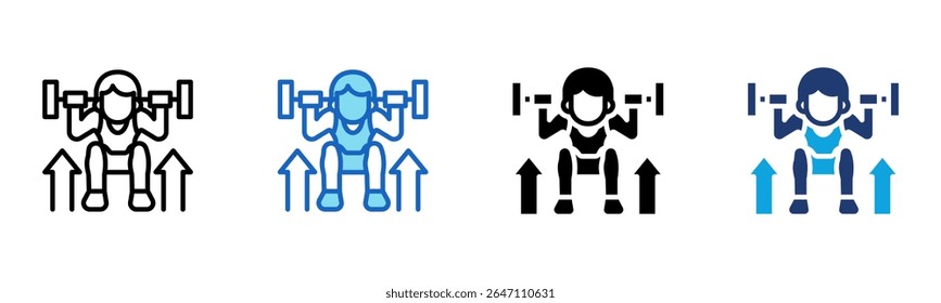 Weightlifting icon Multi Style Vector Illustration