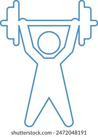 Weightlifting icon outline, exercise sign, sport icon, gym icon