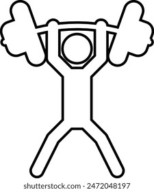 Weightlifting icon outline, exercise sign, sport icon, gym icon