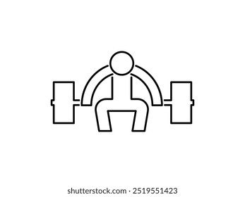 ícone de levantamento de peso contorno vetor design ilustração fundo isolado