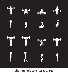 Weightlifting icon set