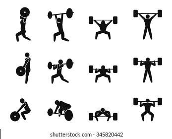 Weightlifting icon set