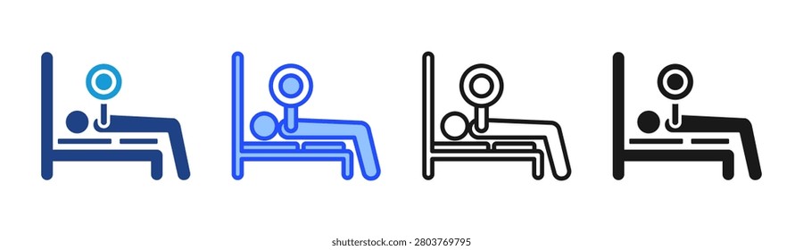 Weightlifting icon set multiple style collection