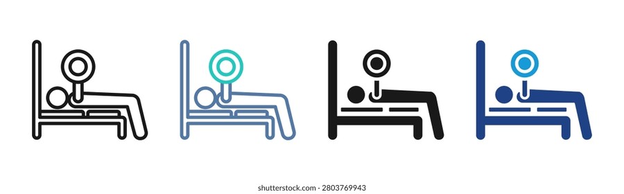 Weightlifting icon set multiple style collection