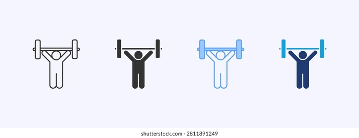 Weightlifting Icon Set Multiple Style Collection Illustration