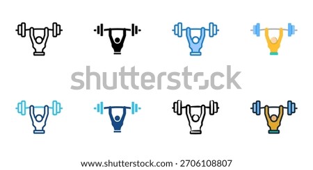 Weightlifting icon set multiple style collection 
