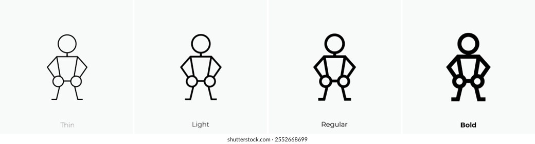 Gewichtheben Symbol. Dünnes, helles Design im regulären und kühlen Stil, einzeln auf weißem Hintergrund