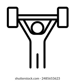 Weightlifting icon in thin line style Vector illustration graphic design 