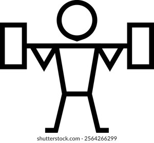 weightlifting icon. Thin linear style design isolated on white background