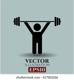 weightlifting icon vector symbol flat eps jpg app web