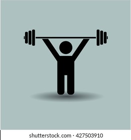 Weightlifting icon vector symbol flat eps jpg app web