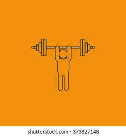 Weightlifting illustration. Barbell icon.