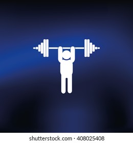Weightlifting illustration. Barbell icon.