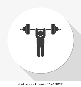 Weightlifting illustration. Barbell icon.