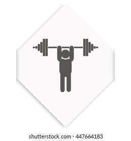 Weightlifting illustration. Barbell icon.