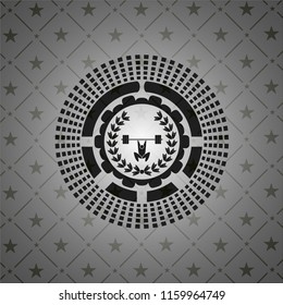 weightlifting inside of crown icon inside black badge