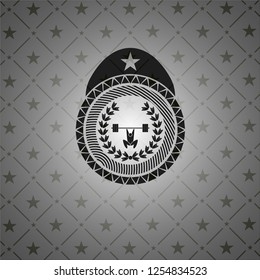weightlifting inside of crown icon inside black badge