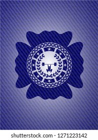 weightlifting inside of crown icon with jean texture