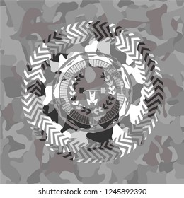 weightlifting inside of crown icon on grey camo texture