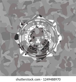 weightlifting inside of crown icon on grey camo pattern