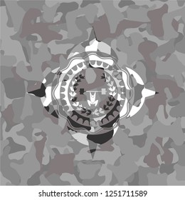 weightlifting inside of crown icon on grey camouflaged texture