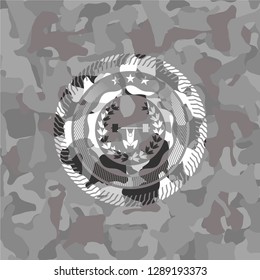 weightlifting inside of crown icon on grey camo texture