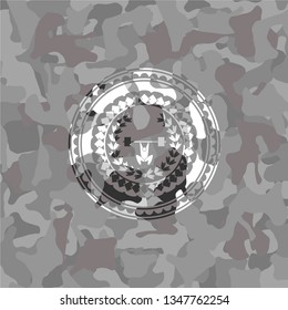 weightlifting inside of crown icon on grey camouflage pattern