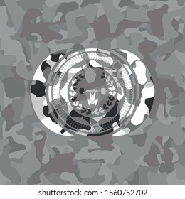 weightlifting inside of crown icon on grey camo pattern