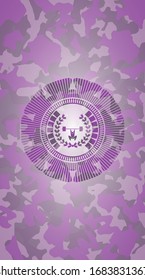 weightlifting inside of crown icon on pink camo pattern