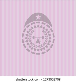 weightlifting inside of crown icon inside realistic pink emblem