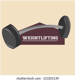 a weightlifting label with some weights and text
