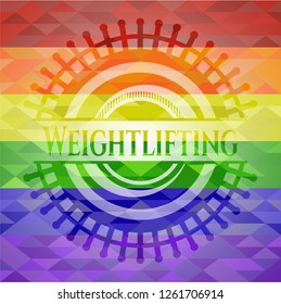Weightlifting lgbt colors emblem 