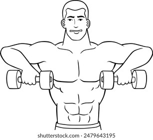 weightlifting line vector illustration isolated on white background