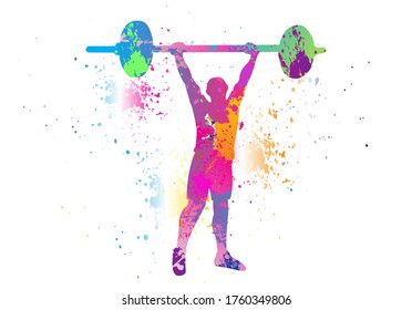 Weightlifting Logo Design Colorful Sport Background Stock Vector ...