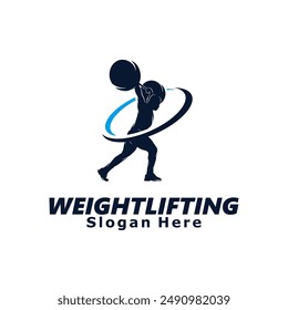 weightlifting logo design vector silhouette illustration