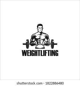 weightlifting logo silhouette icon vector