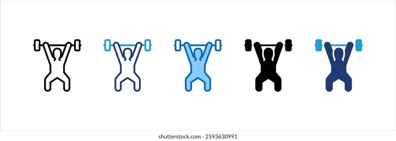 Weightlifting Multi Style Icon Set