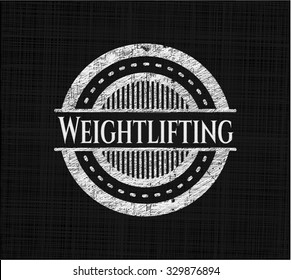 Weightlifting on chalkboard