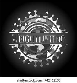 Weightlifting on grey camo pattern