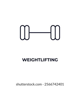 weightlifting outline icon. Linear vector from health and medical concept. Thin line weightlifting icon isolated on white background