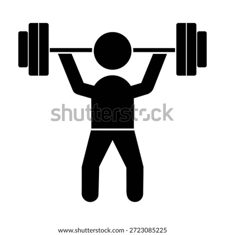 Weightlifting Person Vector Icon Isolated on White