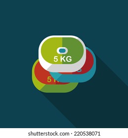 weightlifting plates flat icon with long shadow,eps10