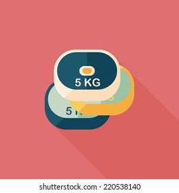 weightlifting plates flat icon with long shadow,eps10