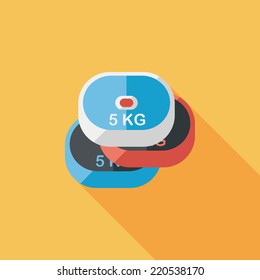 weightlifting plates flat icon with long shadow,eps10