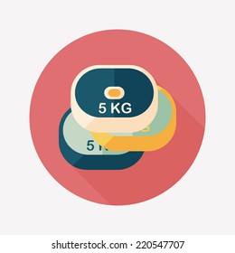 weightlifting plates flat icon with long shadow,eps10