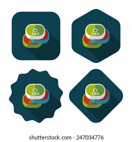 weightlifting plates flat icon with long shadow,eps10