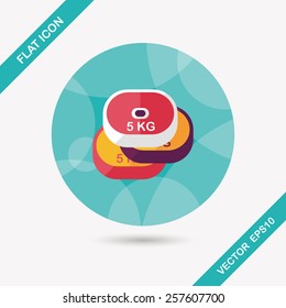 weightlifting plates flat icon with long shadow,eps10
